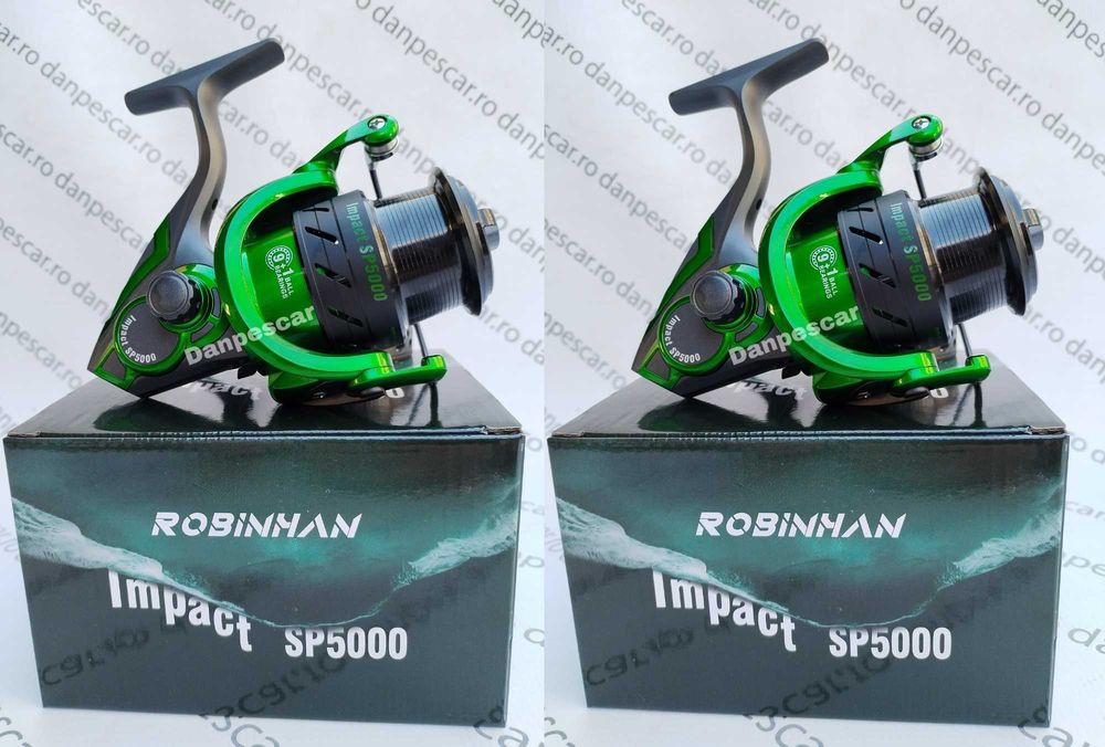 SET 2 Mulinete Feeder Robinhan IMPACT SP5000 tambur long cast 10 rul