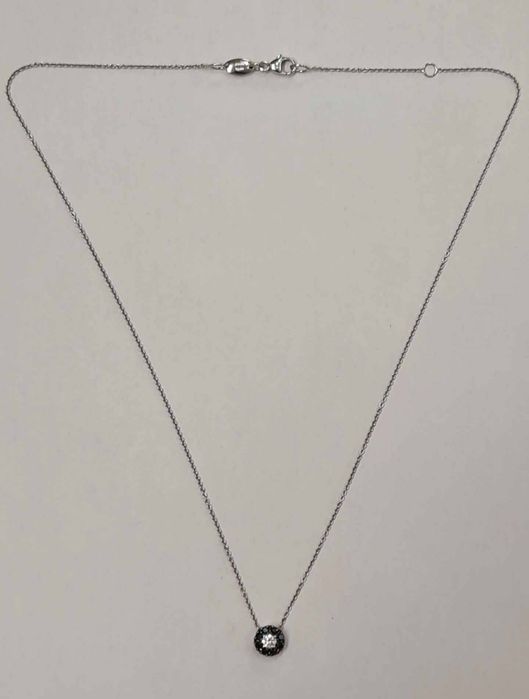 Lant si pandantiv din aur alb 18k, cu diamante naturale, Crivelli,