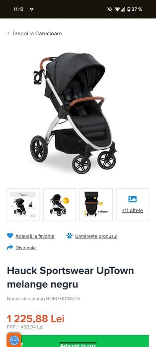 Carucior Hauck Sportswear UpTown melange negru