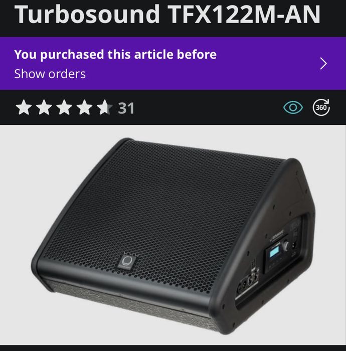 4 monitoare boxe Turbosound TFX122M-AN 4 huse monitor boxa