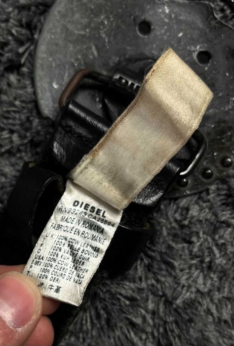 Diesel Vintage Black Cow Leather Belt Кожен Колан