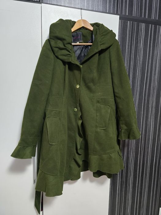 Кашмирено палто зелено