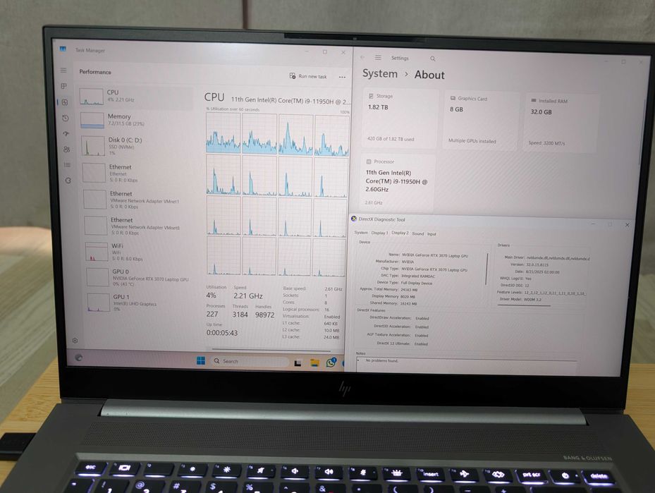 HP ZBook Studio G8 | i9-11950H | 32GB RAM | 2TB SSD | RTX 3070