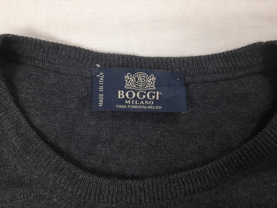 Boggi Milano - Оригинален мъжки пуловер от вълна размер 52 / L
