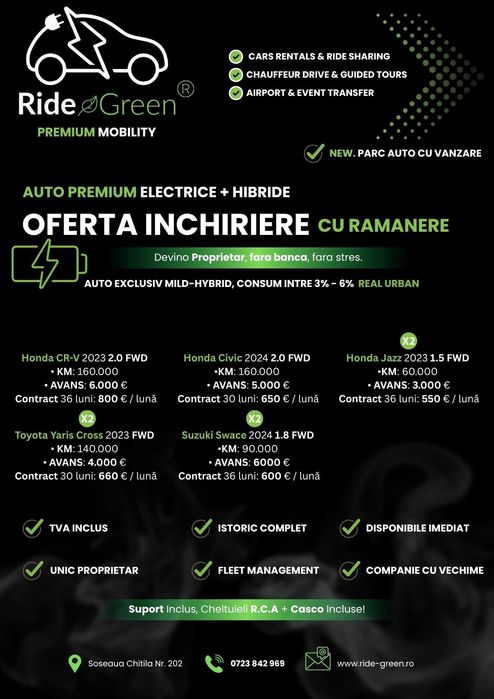 Inchiriez Masina La Ramanere Suzuki Swace Hybrid pentru Uber sau Bolt.