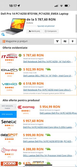 OFERTA Dell 14 PRO 16 GB RAM, 512SSD, I5