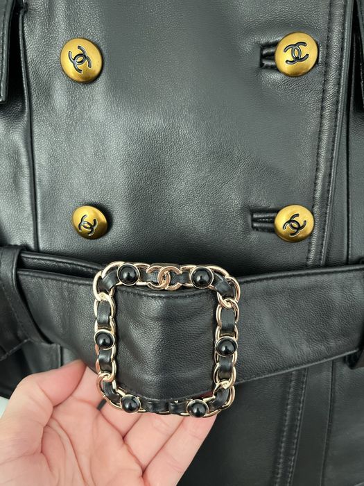 Geaca piele Chanel,  cu eticheta