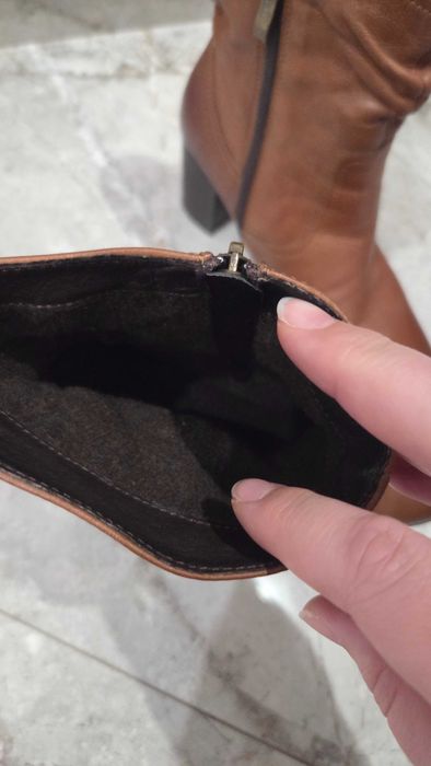 Дамски кафяви боти на ток зимни/есенни