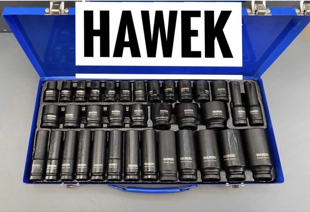 НЕМСКИ Ковани Ударни Вложки 1/2 35 части 8-32мм Hawek