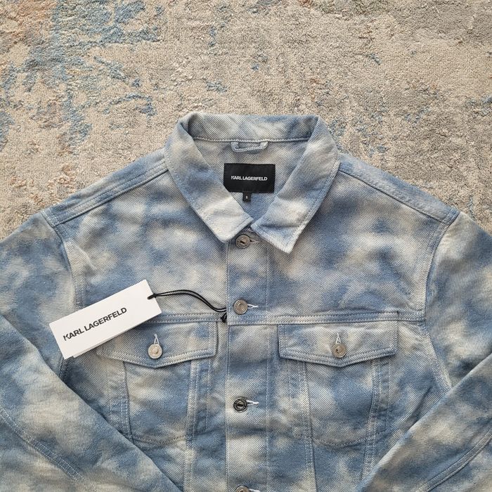 Geacă de Blugi Bărbati Karl Lagerfeld – Tie-Dye Blue, Mărimea S (Nouă cu Etichetă)