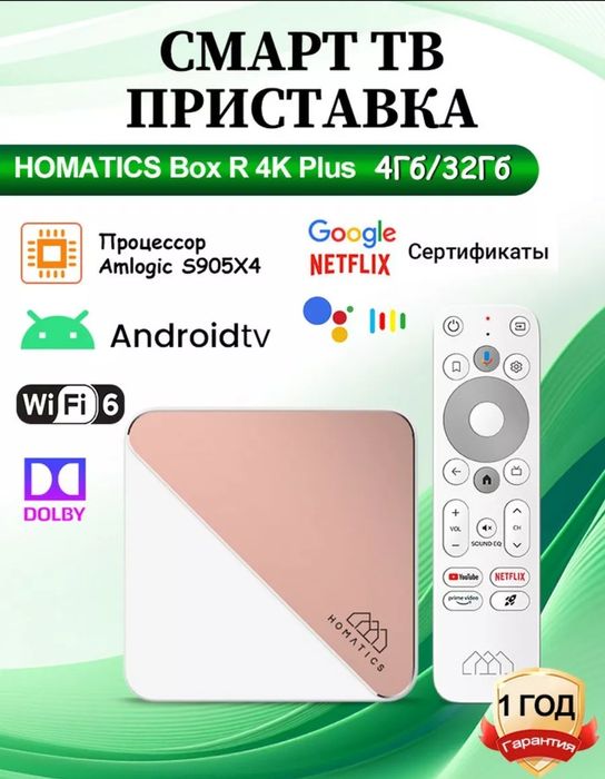 Homatics R 4K PLUS-tvbox 4/32GB andoid 11.+прощивка