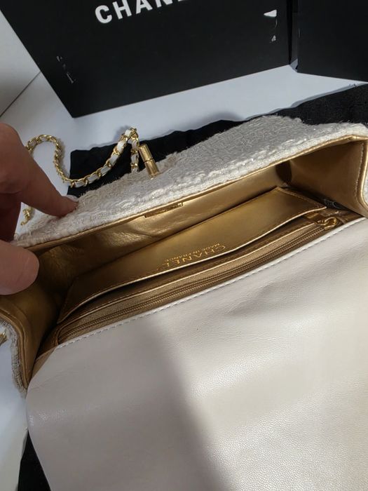 Дамска чанта Chanel Tweed Pearl Crush Flap Bag