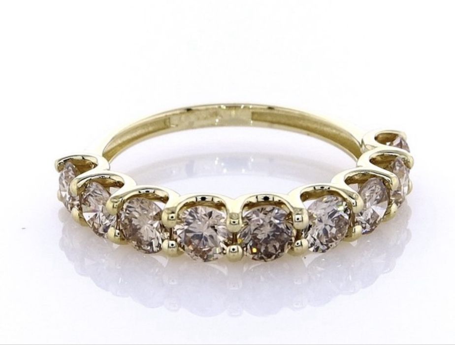 Inel din aur 14K cu 9 diamante naturale de 1,83 ct. certificat IGI