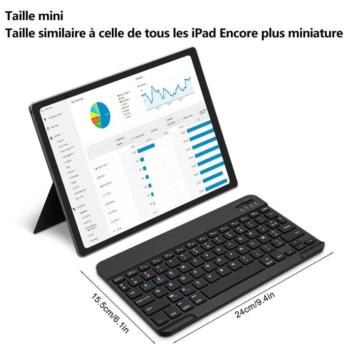 Tastatură Bluetooth Wireless AZERTY Ușoară Subțire