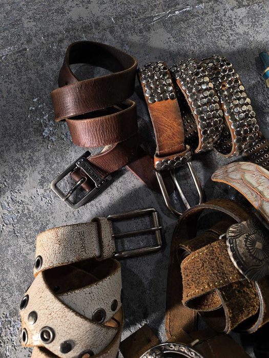 Curele piele naturala vintage diesel western y2k distressed studded leather 100/buc