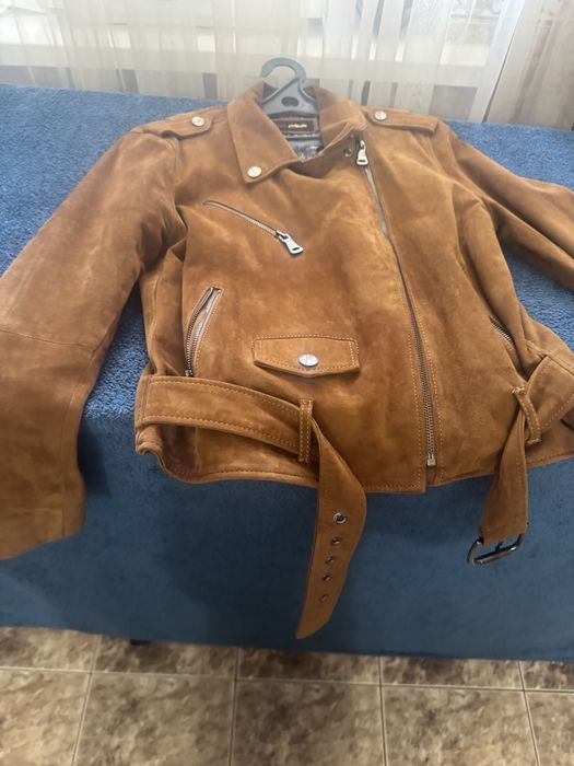 Натуральный замшевая куртка