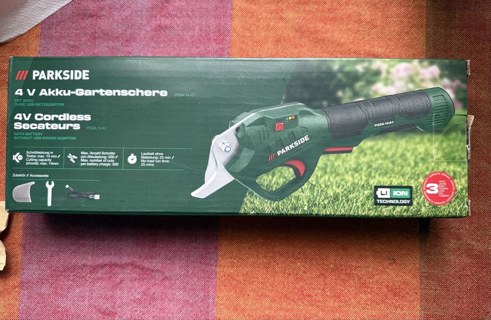 Акумулаторна ножица парксайд parkside с усб зарядно parkside