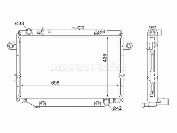 Радиатор охлаждения двигателя  Toyota Land cruiser