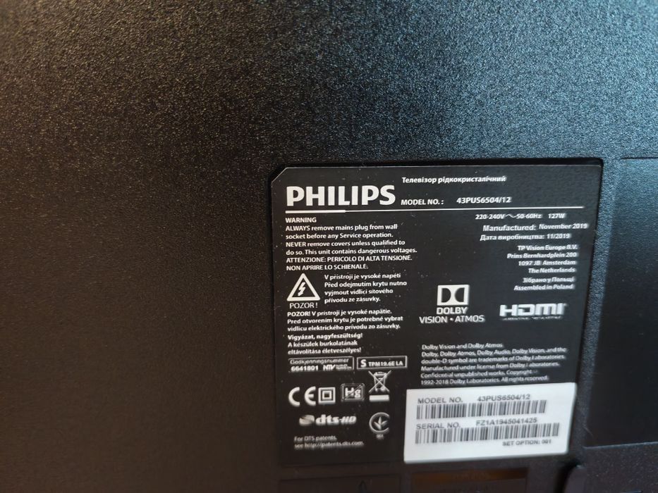 Televizor LCD Smart TV Philips 125cm model 43pus6504/12 stare impecabilă