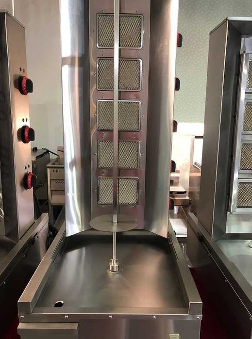 Rotisor shaorma 3,4,5 arzatoare pe gaz - Inox profesional, Nou 2025