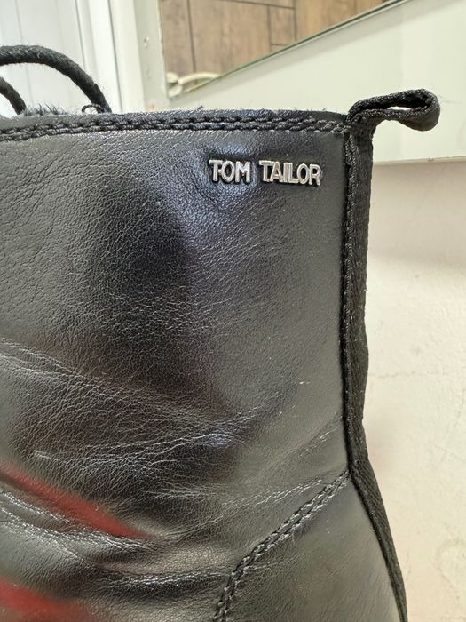 Дамски зимни боти от изкуствена кожа Tom Tailor, черни, 38 номер