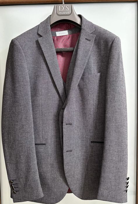 Costum elegant 3 piese cu vesta, Slim Fit, D”S Damat, marime 50