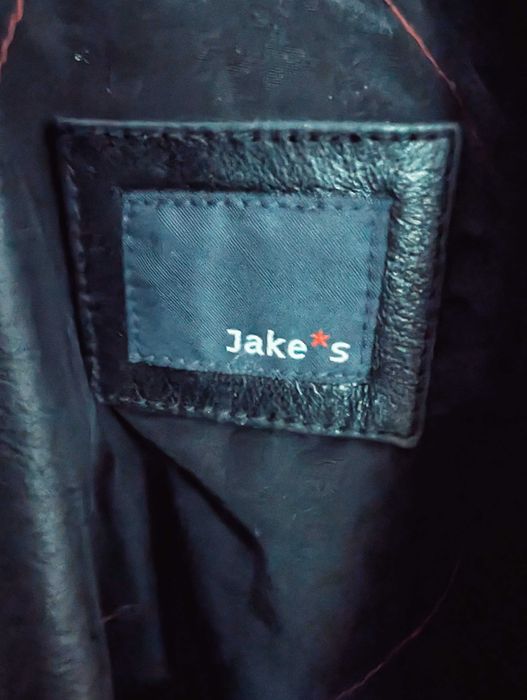 Palton Jake’s din piele naturală, negru, L/XL, elegant