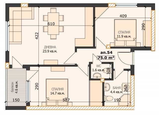 Продава се Тристаен апартамент в София, Люлин 6 - 89 кв.м за 2022 €/кв.м - Снимка #13