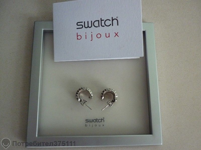 страхотни стоманени обеци swach с камъни сваровски