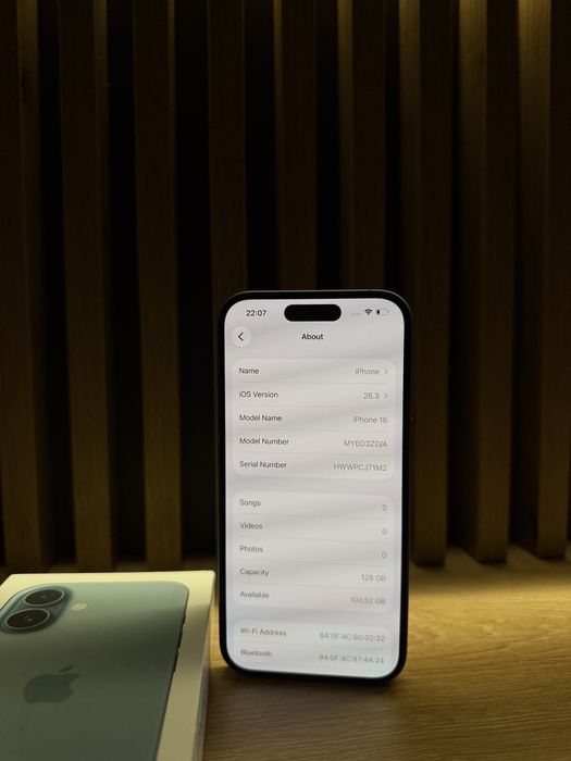 iPhone 16 | 128GB | Teal | Full Box | 90% Battery | Factura
