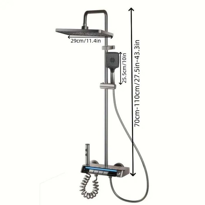 Луксозна душ система със светещ смесител дисплей и 4 функции бутони