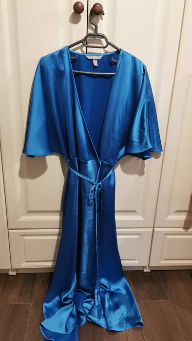 Rochie petrecuta satin turcoaz H&m masura M