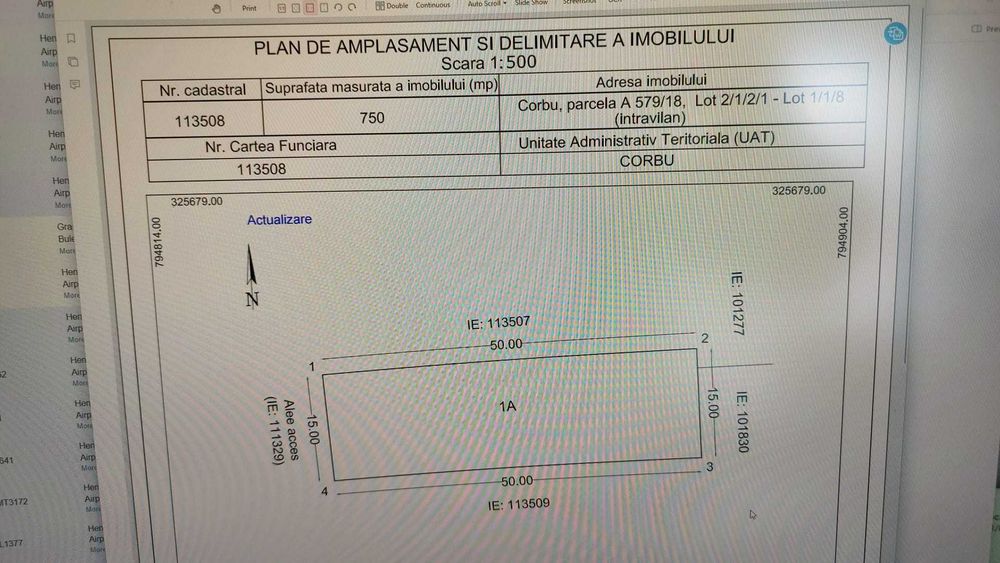 Teren Intravilan 750 mp – Plaja Corbu, Jud. Constanța