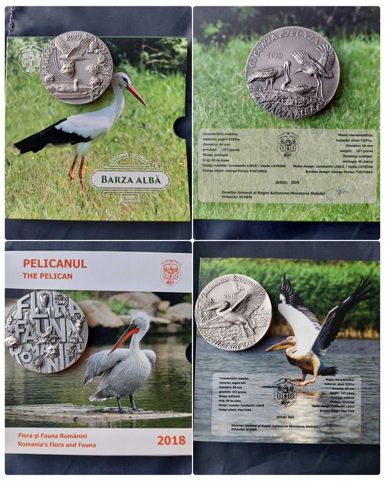 Medalii argint 925 si 999 Monetaria Statului
