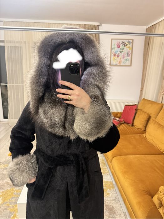 Palton/haina de blana naturala