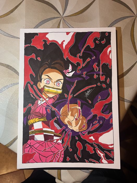 Аниме фен арт ръчна изработка