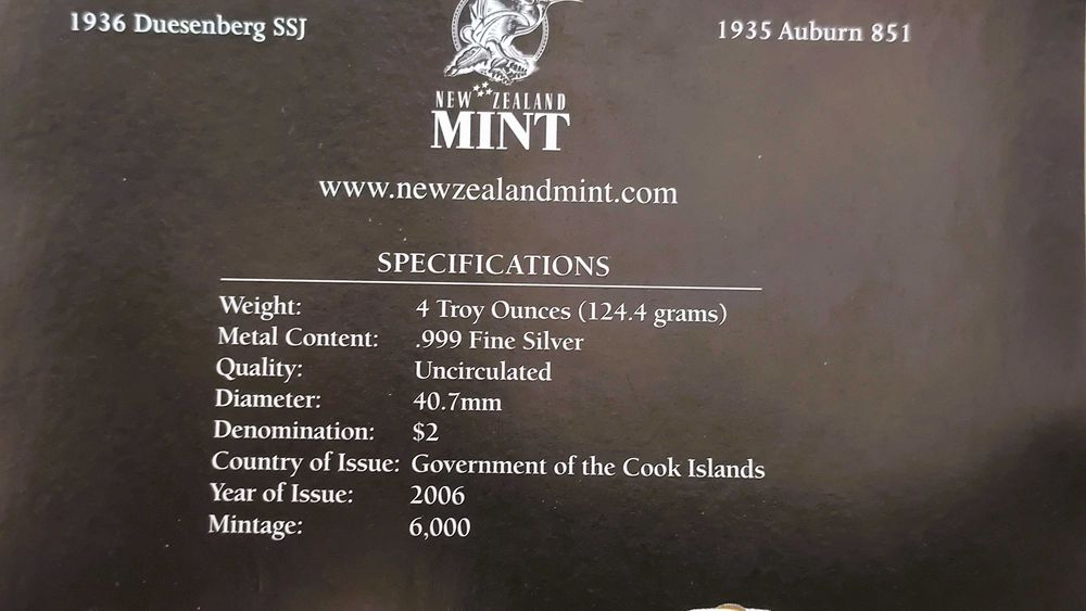 Продавам комплект 4 сребърни монети по 1 унция 1930 Classic Speedsters