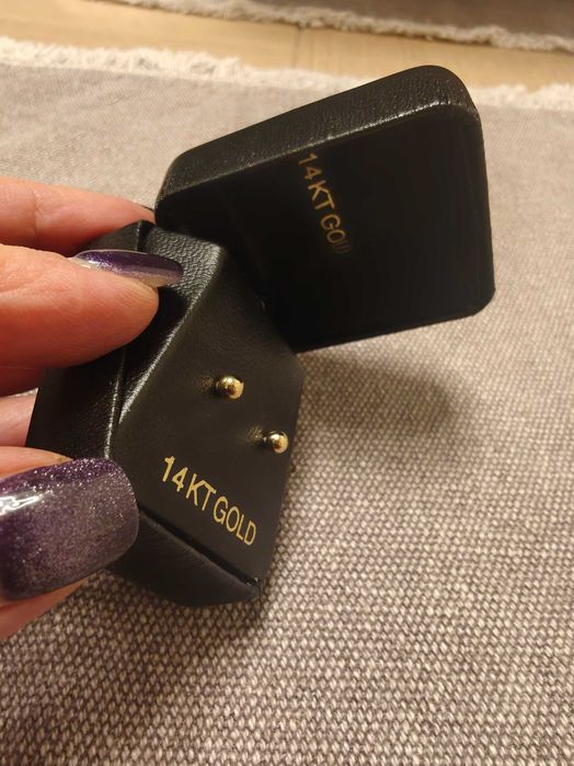 Изящни златни обеци 14 ct