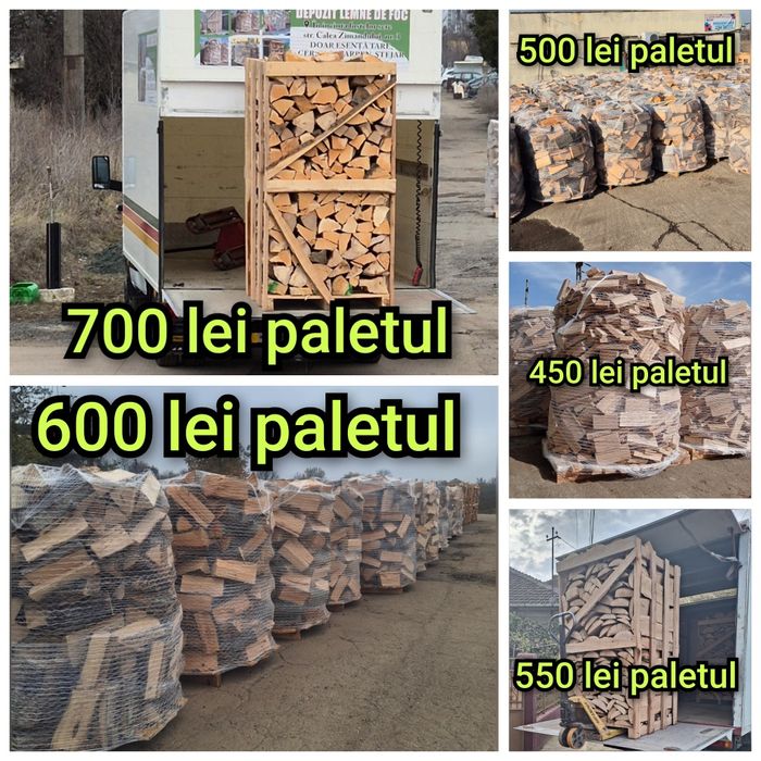 OFERTA lemne de foc paletizat gata tăiate crăpate USCATE