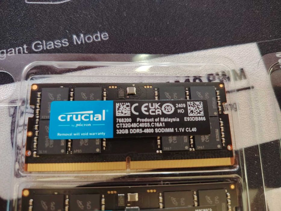 Рам Памет За Лаптоп Crucial 2x32GB 64GB DDR5 4800MHz  SODIMM