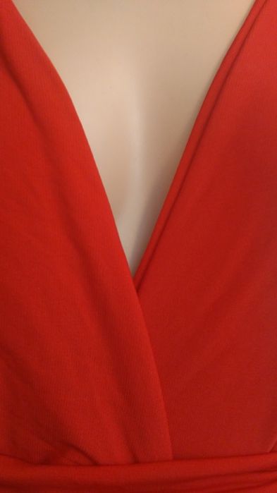 Rochie rosie de seara cocktail ramona badescu