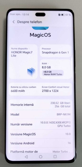 Telefon Honor Magic 7Lite 5G (AG35 B 35325) Garantie 2 ani !