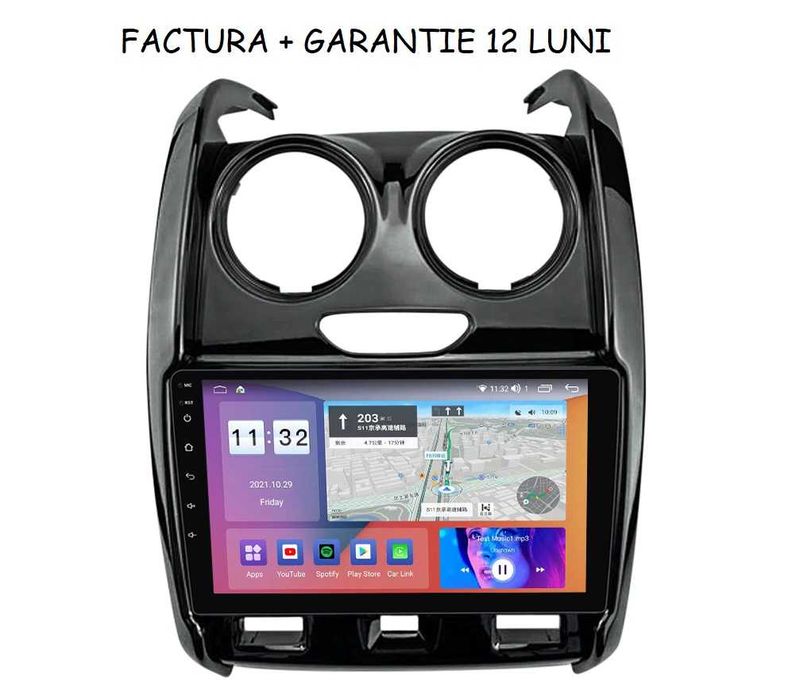 Navigatie Android 14 RENAULT DUSTER 2015 1/8 Gb Waze CarPlay + CAMERA