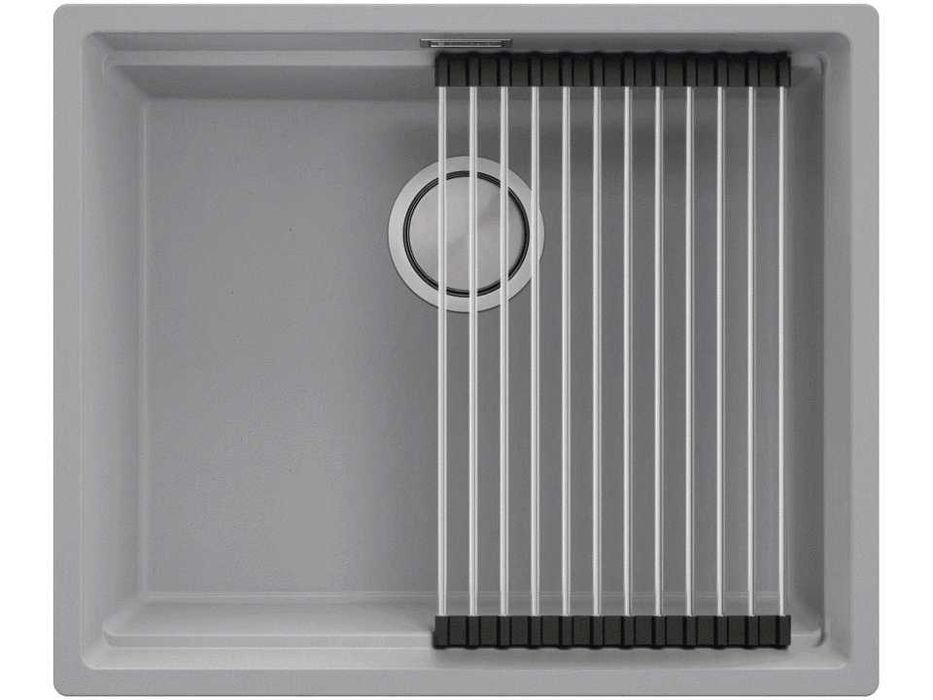Сив кухненска мивка за вграждане под плот Прага 60 Level 560 x 470 мм