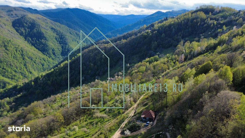 Teren panoramic cu cabana traditionala din barne – 4 km de Sugag, Al
