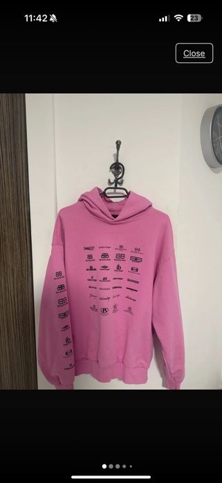 Hanorac Balenciaga roz stare buna