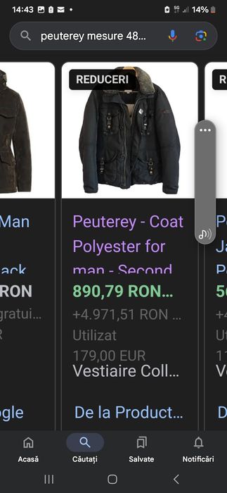 Peuterey geaca puf bărbătească noua