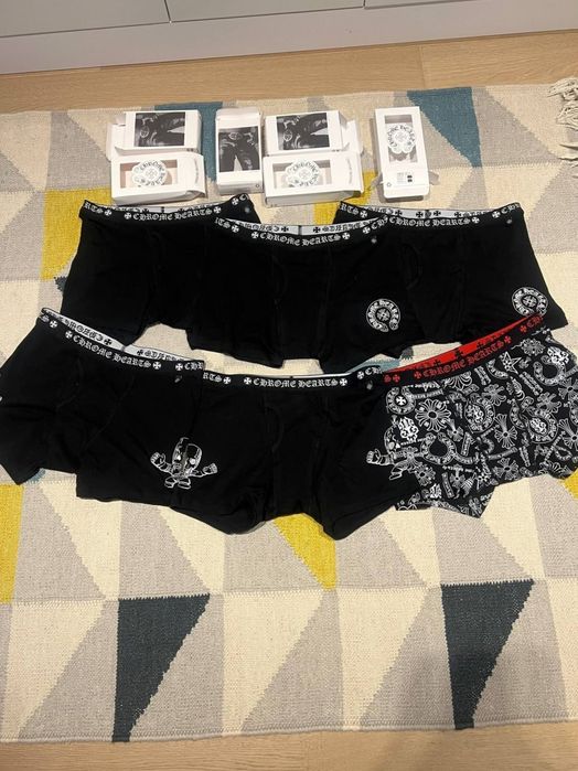 Boxeri Chrome Hearts bărbați, negri, M și L, trei modele, noi, nepurtați, cu cutie individuală