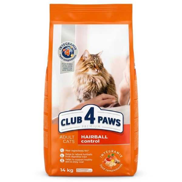 Суха Храна за Котки - с Пиле - 0.3/2/14кг- Hairball Control- Club4Paws