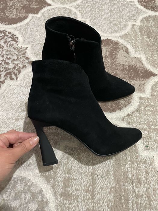 Замшевые ботильоны, натуралка